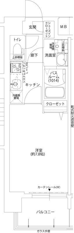 レジデンス塚本クラージュ(1K/4階)の間取り写真