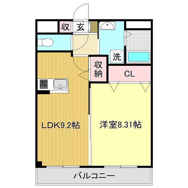プラテリア・N(1LDK/3階)の間取り写真