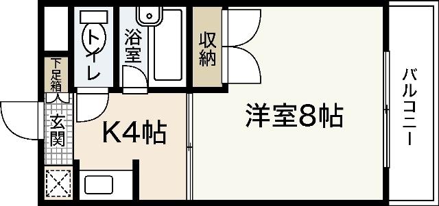 パティシェール吉川II(1K/4階)の間取り写真