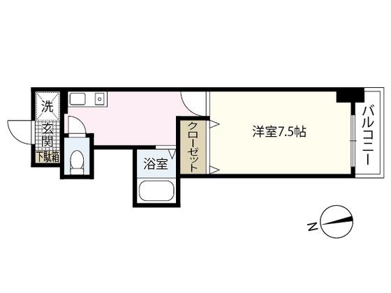 横田第2ビル(1K/4階)の間取り写真