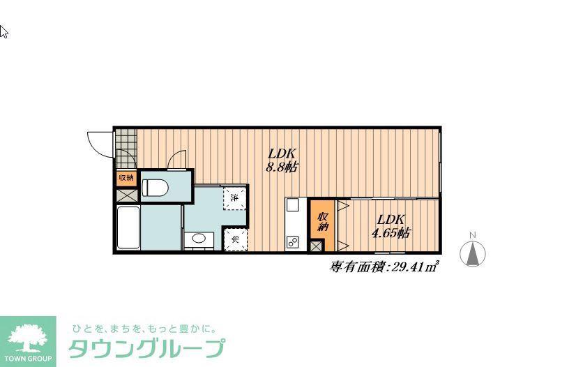 LUORE黒川(1LDK/4階)の間取り写真