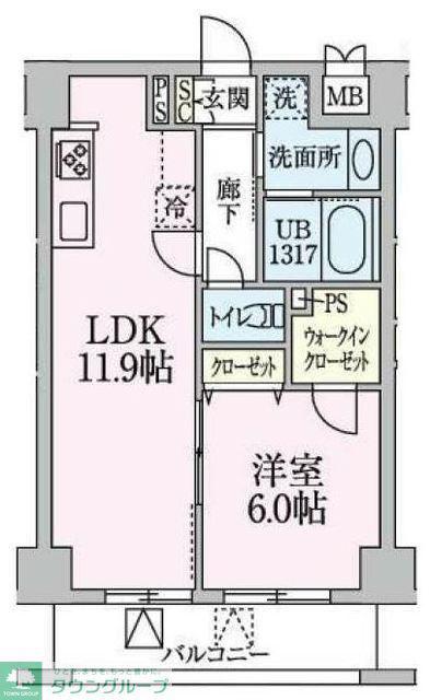 SERENTIO(1LDK/8階)の間取り写真