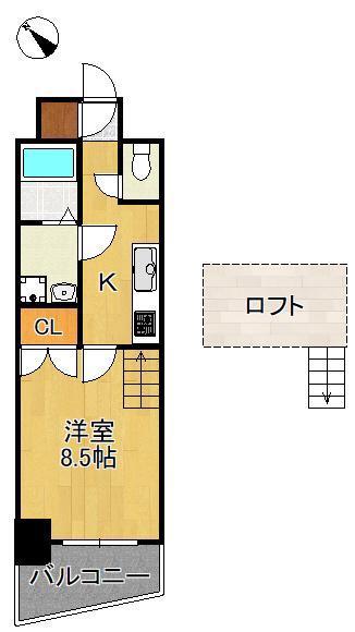 リファレンス門司駅前(1K/8階)の間取り写真