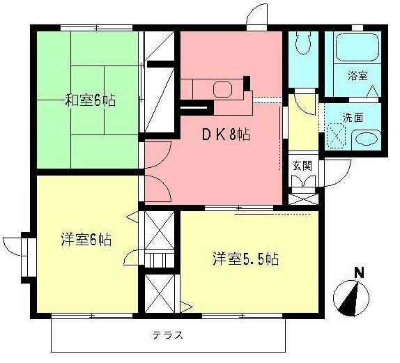 イーエムプットB(3DK/2階)の間取り写真
