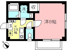 ESPACIO相南(1K/2階)の間取り写真
