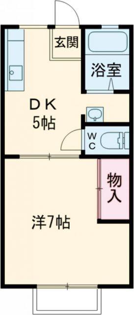 パナハイツ・A(1DK/2階)の間取り写真