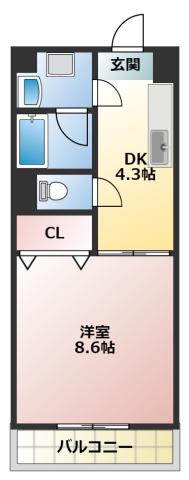 SUNFAIRY(1DK/1階)の間取り写真