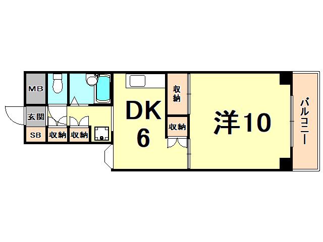 メゾンドラミエ(1DK/1階)の間取り写真