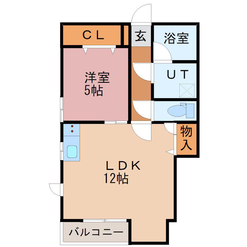 フォーナイン(1LDK/1階)の間取り写真