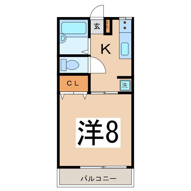レトア・S(1K/2階)の間取り写真