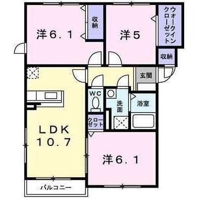 ジェルメ海岸町(3LDK/3階)の間取り写真