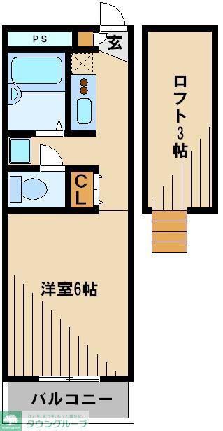 レオパレスホーヤ(1K/1階)の間取り写真