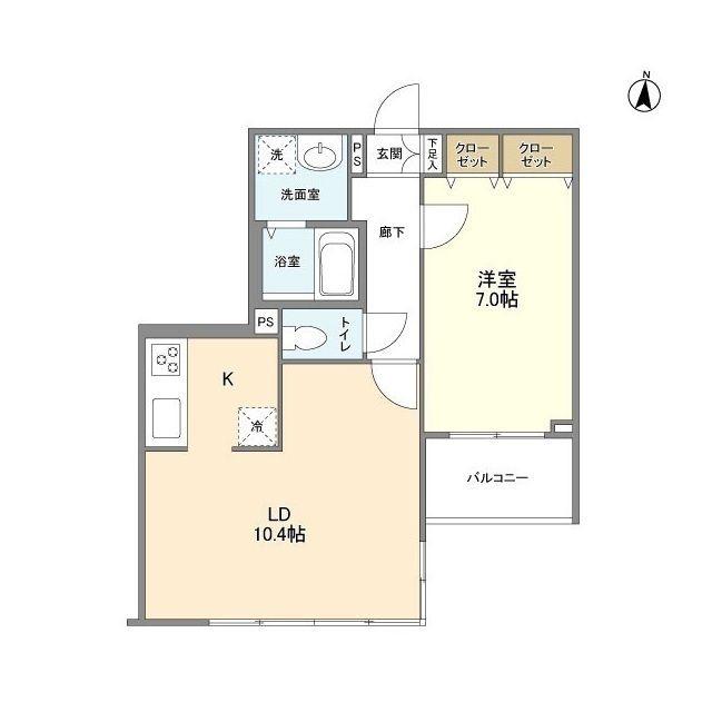 CASSIA錦糸町サウス COURT(1LDK/6階)の間取り写真
