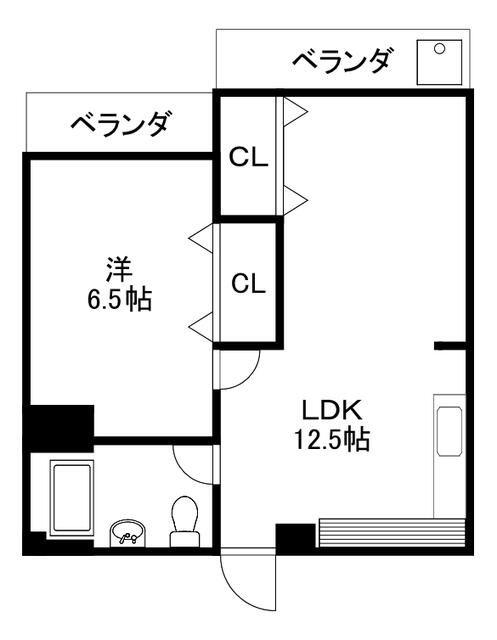 チサンマンション茅ヶ崎(1LDK/3階)の間取り写真