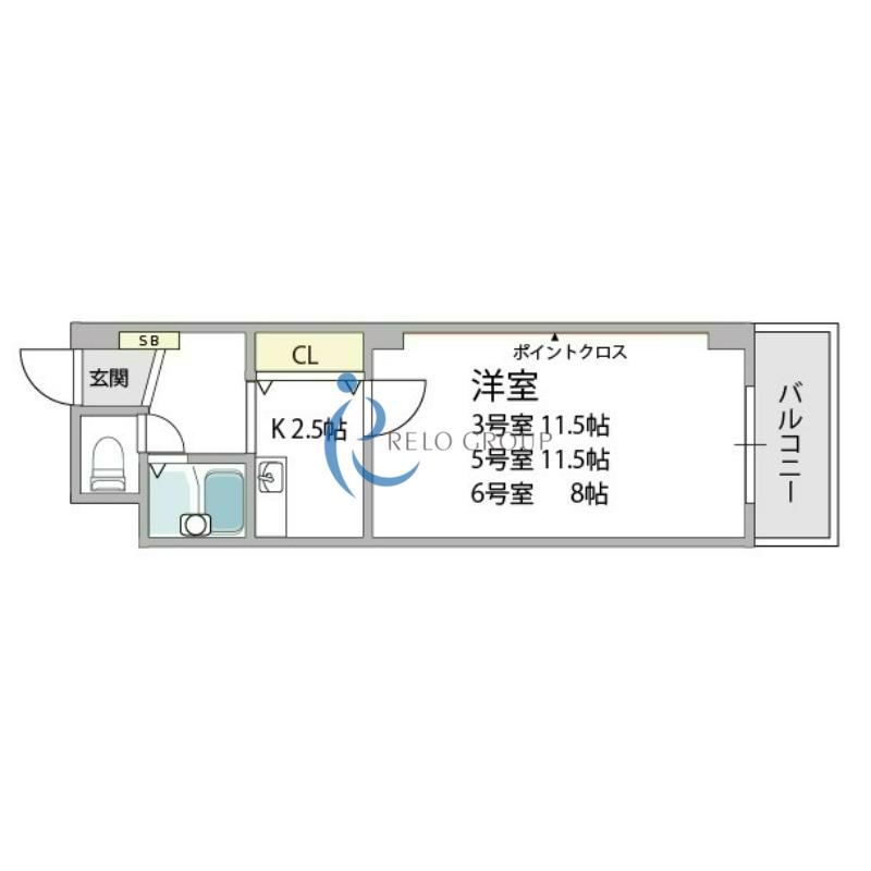 コンフォール長吉(1K/9階)の間取り写真