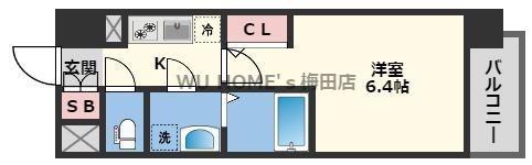 エスリードTENROKU(1K/8階)の間取り写真