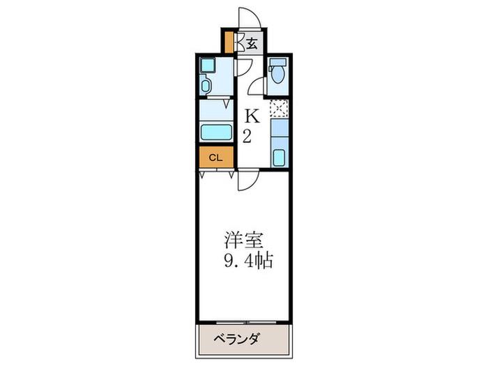 グランレブリー御所西(1K/3階)の間取り写真