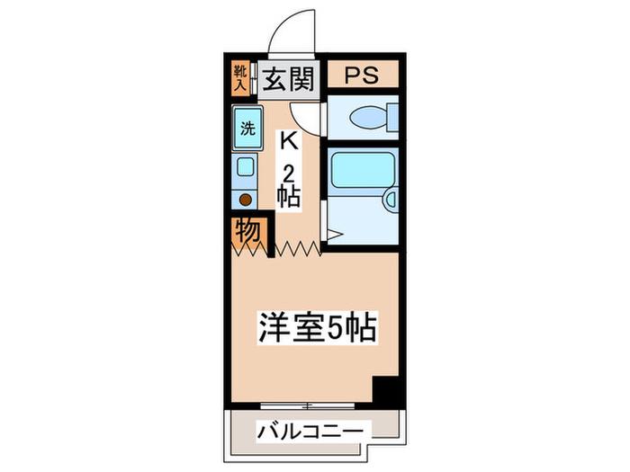グリーンハイムいしざか(1K/4階)の間取り写真