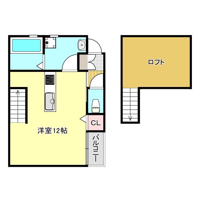 プレベールIV(1K/1階)の間取り写真