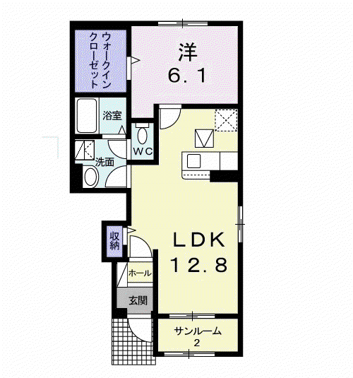 アーバン デュオ II(1LDK/1階)の間取り写真