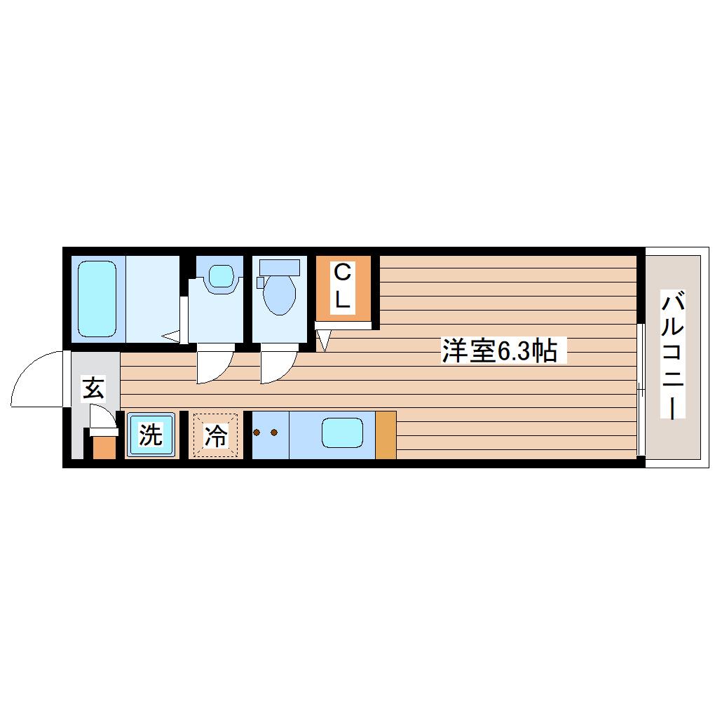 G-CREST土樋(1K/3階)の間取り写真