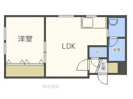 パトラス白石(1LDK/4階)の間取り写真