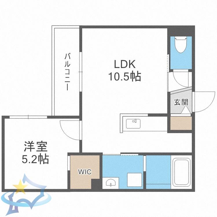 AKATSUKI(1LDK/2階)の間取り写真
