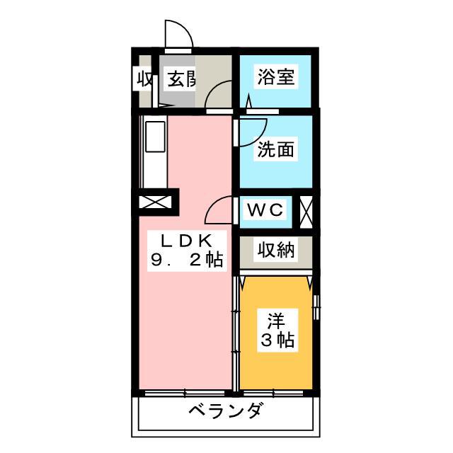 グランドソレーユ(1LDK/2階)の間取り写真