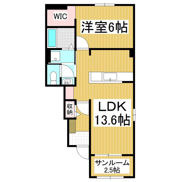プラシード(1LDK/1階)の間取り写真