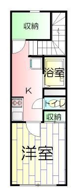 ひまわりの花(1K/2階)の間取り写真