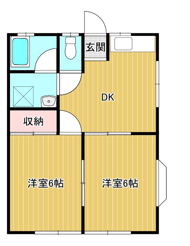 SOLANA上柴 B(2DK/1階)の間取り写真