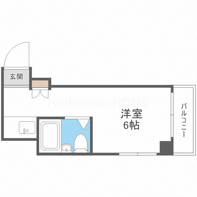 シャトー京橋(1DK/1階)の間取り写真
