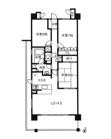 エムズシティ稲沢ノーススクエア523(3LDK/5階)の間取り写真