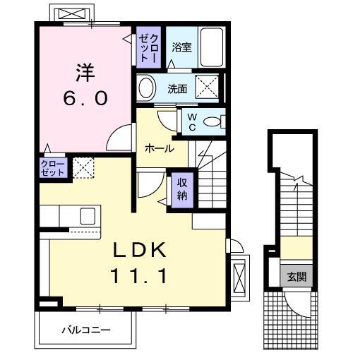 スプリングフィルズ(1LDK/2階)の間取り写真