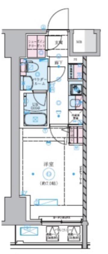 GENOVIA金町(1K/2階)の間取り写真