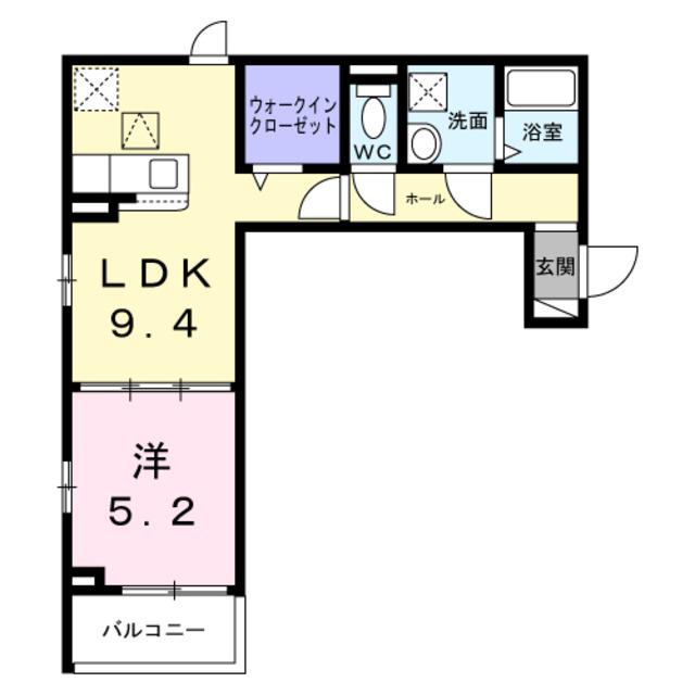 ハートウェル(1LDK/3階)の間取り写真