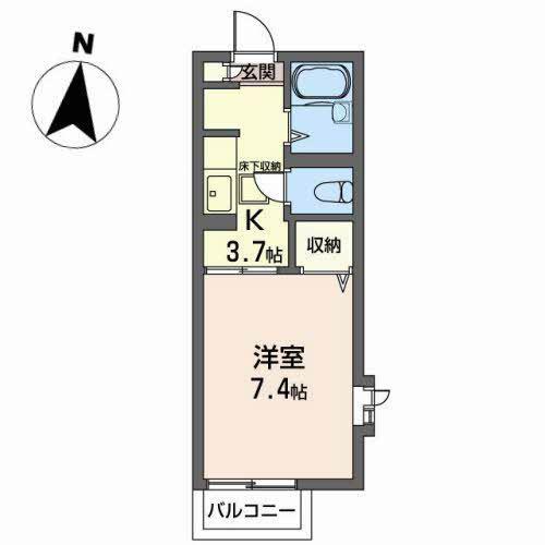 ハイツサークルエイト(1K/1階)の間取り写真