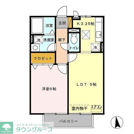 ボナールプレジオ石井(1LDK/1階)の間取り写真
