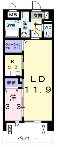 アイビーコート武蔵野(1LDK/3階)の間取り写真