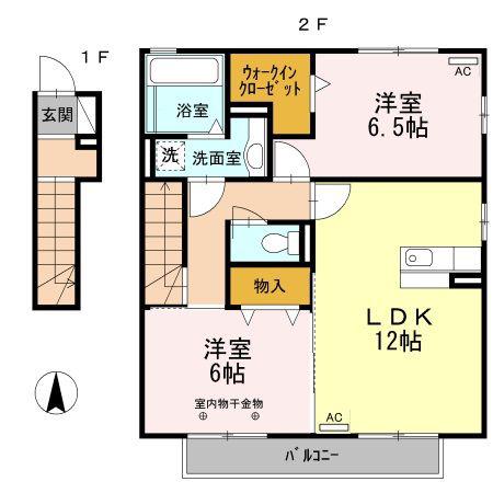 セレーノ(2LDK/2階)の間取り写真