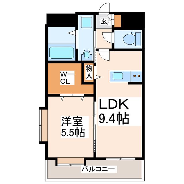 メリホジュール(1LDK/4階)の間取り写真