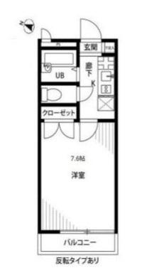 アンプルールフェールヒルサイドステージ(1K/1階)の間取り写真