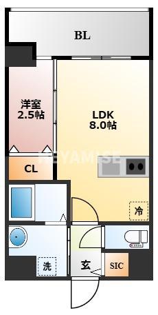 MODERN PALAZZO 長崎 CENTRAL(1LDK/10階)の間取り写真