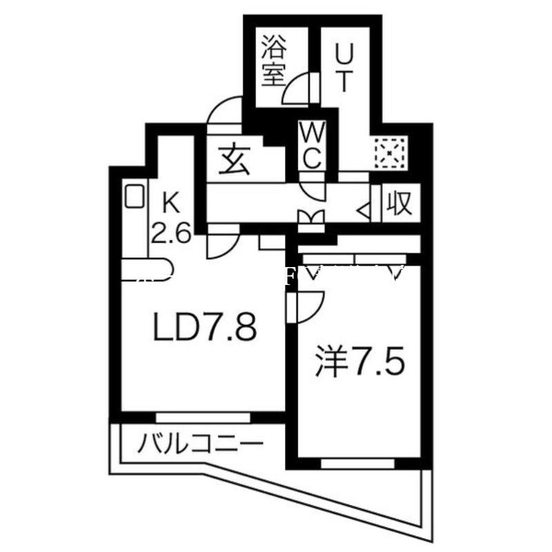 フローレンス美香保(1LDK/4階)の間取り写真