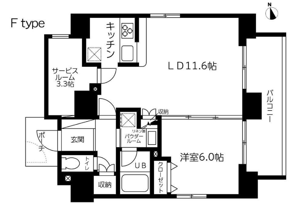 スカイコート蔵前II(1SLDK/12階)の間取り写真