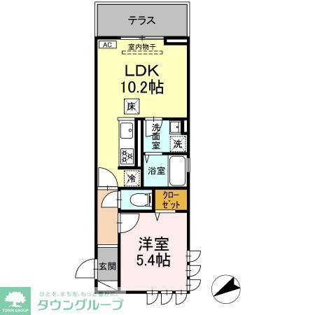 GRAND STATION 宮上II(1LDK/1階)の間取り写真