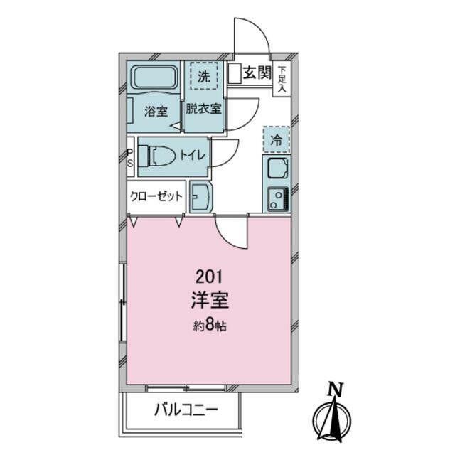 ブリージョイニシオ(1K/2階)の間取り写真