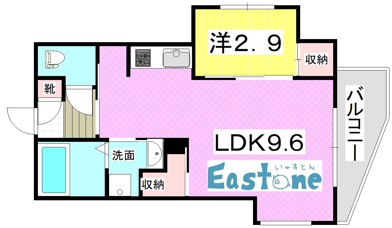 LUCIA(1LDK/2階)の間取り写真