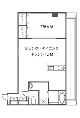 シャインブライト桑田(1LDK/4階)の間取り写真