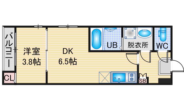 VILLA ASUKA(1DK/1階)の間取り写真